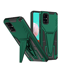 Custodia Silicone e Plastica Opaca Cover con Supporto MQ1 per Samsung Galaxy M40S Verde