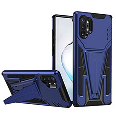 Custodia Silicone e Plastica Opaca Cover con Supporto MQ1 per Samsung Galaxy Note 10 Plus 5G Blu