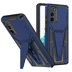 Custodia Silicone e Plastica Opaca Cover con Supporto MQ1 per Samsung Galaxy S20 FE (2022) 5G Blu