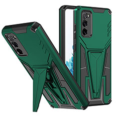 Custodia Silicone e Plastica Opaca Cover con Supporto MQ1 per Samsung Galaxy S20 FE (2022) 5G Verde