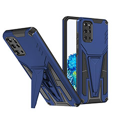 Custodia Silicone e Plastica Opaca Cover con Supporto MQ1 per Samsung Galaxy S20 Plus 5G Blu