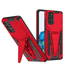 Custodia Silicone e Plastica Opaca Cover con Supporto MQ1 per Samsung Galaxy S20 Plus Rosso