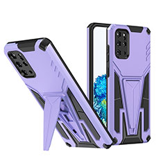 Custodia Silicone e Plastica Opaca Cover con Supporto MQ1 per Samsung Galaxy S20 Plus Viola