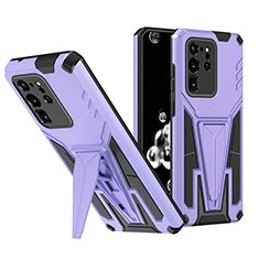 Custodia Silicone e Plastica Opaca Cover con Supporto MQ1 per Samsung Galaxy S20 Ultra 5G Viola