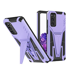 Custodia Silicone e Plastica Opaca Cover con Supporto MQ1 per Samsung Galaxy S20 Viola