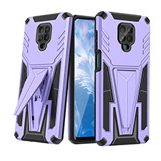 Custodia Silicone e Plastica Opaca Cover con Supporto MQ1 per Xiaomi Redmi Note 9 Pro Viola