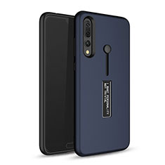 Custodia Silicone e Plastica Opaca Cover con Supporto P01 per Huawei P20 Pro Blu