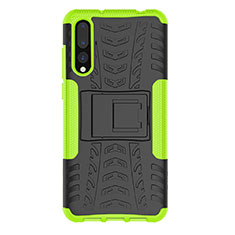 Custodia Silicone e Plastica Opaca Cover con Supporto P02 per Huawei P20 Pro Verde
