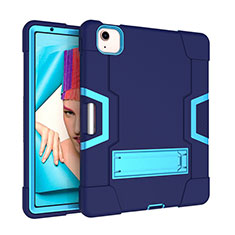 Custodia Silicone e Plastica Opaca Cover con Supporto per Apple iPad Air 4 10.9 (2020) Blu