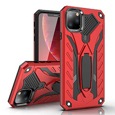 Custodia Silicone e Plastica Opaca Cover con Supporto per Apple iPhone 11 Pro Max Rosso