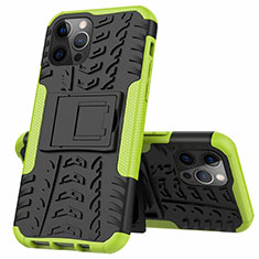 Custodia Silicone e Plastica Opaca Cover con Supporto per Apple iPhone 12 Pro Max Verde