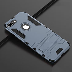 Custodia Silicone e Plastica Opaca Cover con Supporto per Apple iPhone 8 Plus Blu