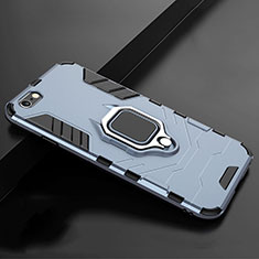 Custodia Silicone e Plastica Opaca Cover con Supporto per Apple iPhone SE3 2022 Blu