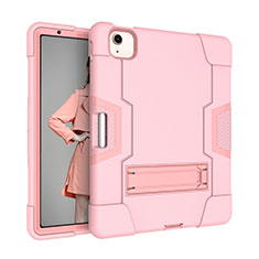 Custodia Silicone e Plastica Opaca Cover con Supporto per Apple New iPad Air 10.9 (2020) Rosa