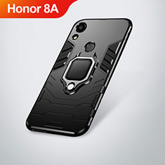 Custodia Silicone e Plastica Opaca Cover con Supporto per Huawei Honor 8A Nero
