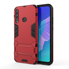 Custodia Silicone e Plastica Opaca Cover con Supporto per Huawei Honor 9C Rosso