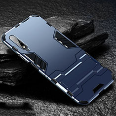 Custodia Silicone e Plastica Opaca Cover con Supporto per Huawei Honor 9X Blu