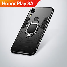 Custodia Silicone e Plastica Opaca Cover con Supporto per Huawei Honor Play 8A Nero
