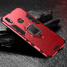 Custodia Silicone e Plastica Opaca Cover con Supporto per Huawei Honor V10 Lite Rosso