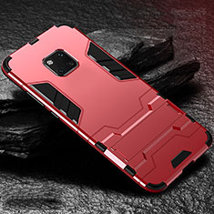 Custodia Silicone e Plastica Opaca Cover con Supporto per Huawei Mate 20 Pro Rosso