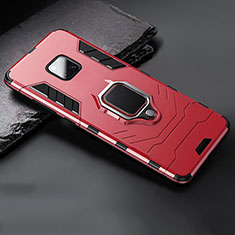 Custodia Silicone e Plastica Opaca Cover con Supporto per Huawei Mate 20 Rosso