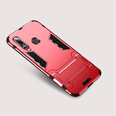 Custodia Silicone e Plastica Opaca Cover con Supporto per Huawei Nova 4 Rosso