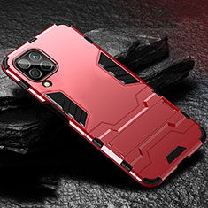 Custodia Silicone e Plastica Opaca Cover con Supporto per Huawei Nova 6 SE Rosso