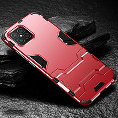 Custodia Silicone e Plastica Opaca Cover con Supporto per Huawei Nova 8 SE 5G Rosso