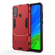 Custodia Silicone e Plastica Opaca Cover con Supporto per Huawei P Smart (2020) Rosso