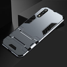 Custodia Silicone e Plastica Opaca Cover con Supporto per Huawei P20 Grigio