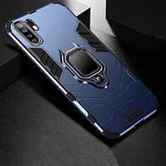 Custodia Silicone e Plastica Opaca Cover con Supporto per Huawei P30 Pro Blu