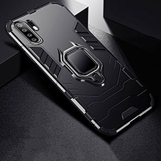 Custodia Silicone e Plastica Opaca Cover con Supporto per Huawei P30 Pro New Edition Nero