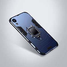 Custodia Silicone e Plastica Opaca Cover con Supporto per Huawei Y6 Pro (2019) Blu