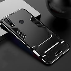 Custodia Silicone e Plastica Opaca Cover con Supporto per Huawei Y8s Nero