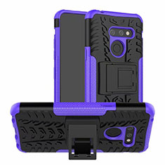 Custodia Silicone e Plastica Opaca Cover con Supporto per LG G8 ThinQ Viola