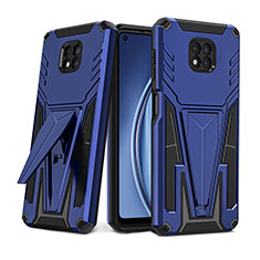 Custodia Silicone e Plastica Opaca Cover con Supporto per Motorola Moto G Power (2021) Blu