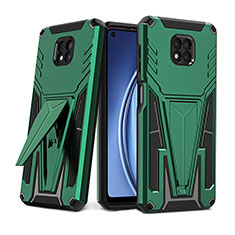 Custodia Silicone e Plastica Opaca Cover con Supporto per Motorola Moto G Power (2021) Verde