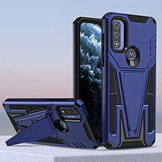 Custodia Silicone e Plastica Opaca Cover con Supporto per Motorola Moto G Pure Blu