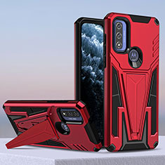 Custodia Silicone e Plastica Opaca Cover con Supporto per Motorola Moto G Pure Rosso