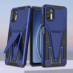 Custodia Silicone e Plastica Opaca Cover con Supporto per Motorola Moto G Stylus (2021) Blu