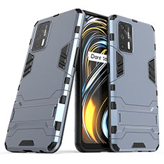 Custodia Silicone e Plastica Opaca Cover con Supporto per Realme GT Neo 2T 5G Blu