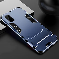 Custodia Silicone e Plastica Opaca Cover con Supporto per Realme Narzo 30 Pro 5G Blu