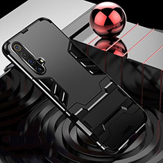Custodia Silicone e Plastica Opaca Cover con Supporto per Realme X50 5G Nero