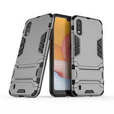 Custodia Silicone e Plastica Opaca Cover con Supporto per Samsung Galaxy A01 SM-A015 Grigio