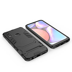 Custodia Silicone e Plastica Opaca Cover con Supporto per Samsung Galaxy A10s Nero
