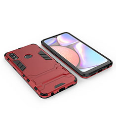 Custodia Silicone e Plastica Opaca Cover con Supporto per Samsung Galaxy A10s Rosso
