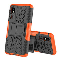 Custodia Silicone e Plastica Opaca Cover con Supporto per Samsung Galaxy A2 Core A260F A260G Arancione