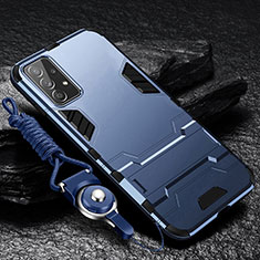 Custodia Silicone e Plastica Opaca Cover con Supporto per Samsung Galaxy A23 5G Blu