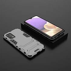 Custodia Silicone e Plastica Opaca Cover con Supporto per Samsung Galaxy A32 4G Grigio