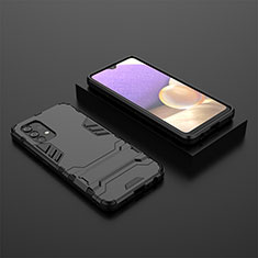 Custodia Silicone e Plastica Opaca Cover con Supporto per Samsung Galaxy A32 4G Nero